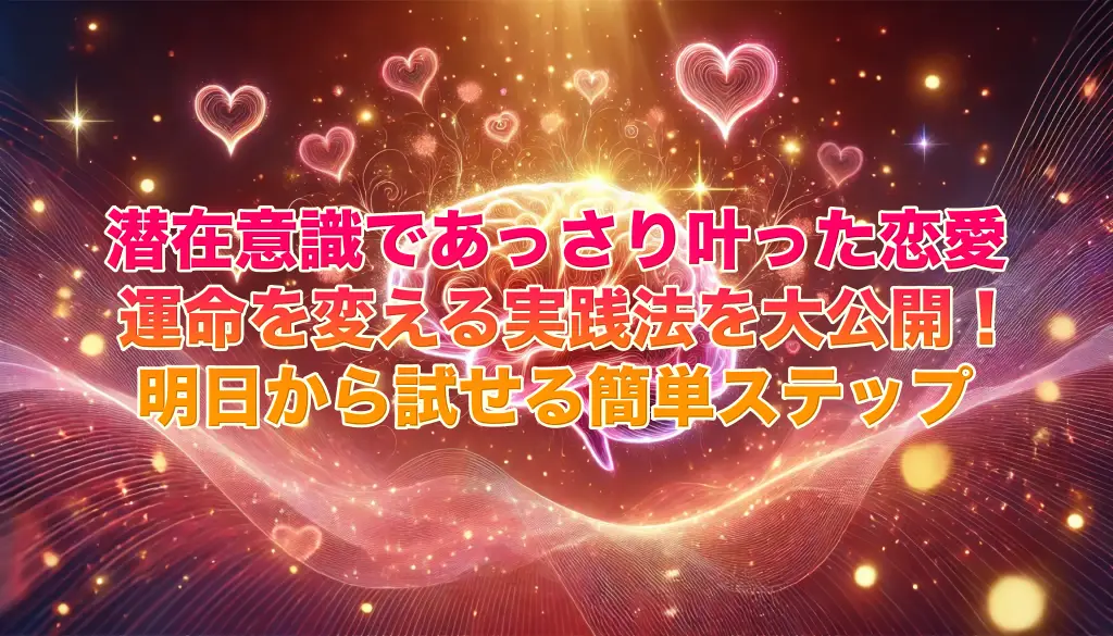 潜在意識であっさり叶った恋愛：運命を変える実践法を大公開！明日から試せる簡単ステップの画像